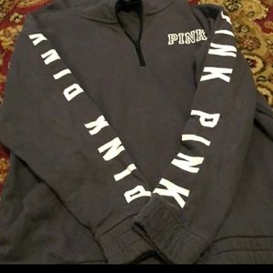 VS PINK Gray quarter zip